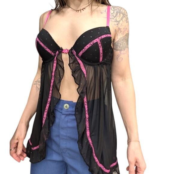 Y2k Per Lei Black and Pink Lingerie - Picture 3 of 3